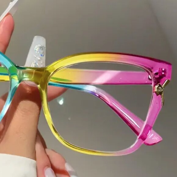 Cat Eye Style Multicolor Decorative Glasses NWT - Picture 3 of 3